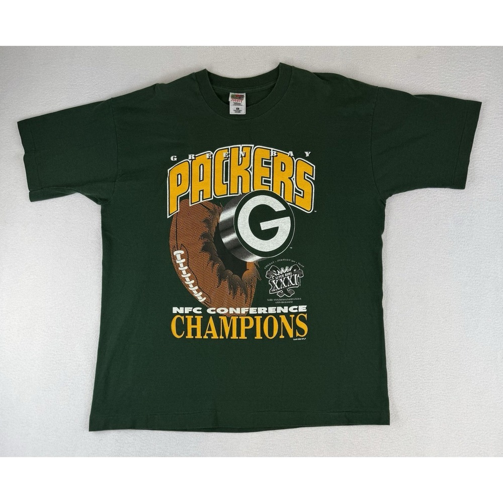 Green Bay Packers T-Shirt Men's XL NFC Conference Champs 1997 Single Stitch Vtg